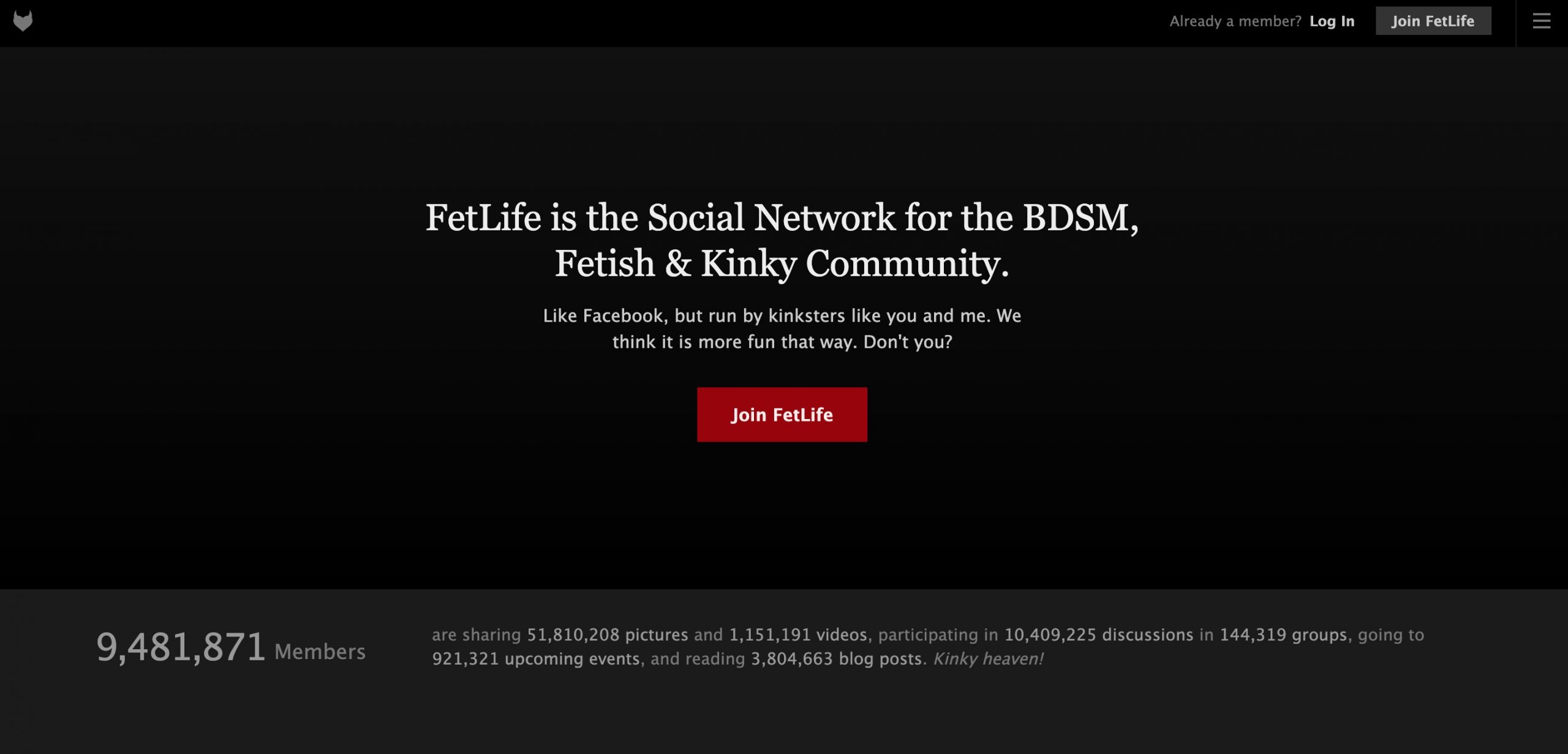 FetLife main page