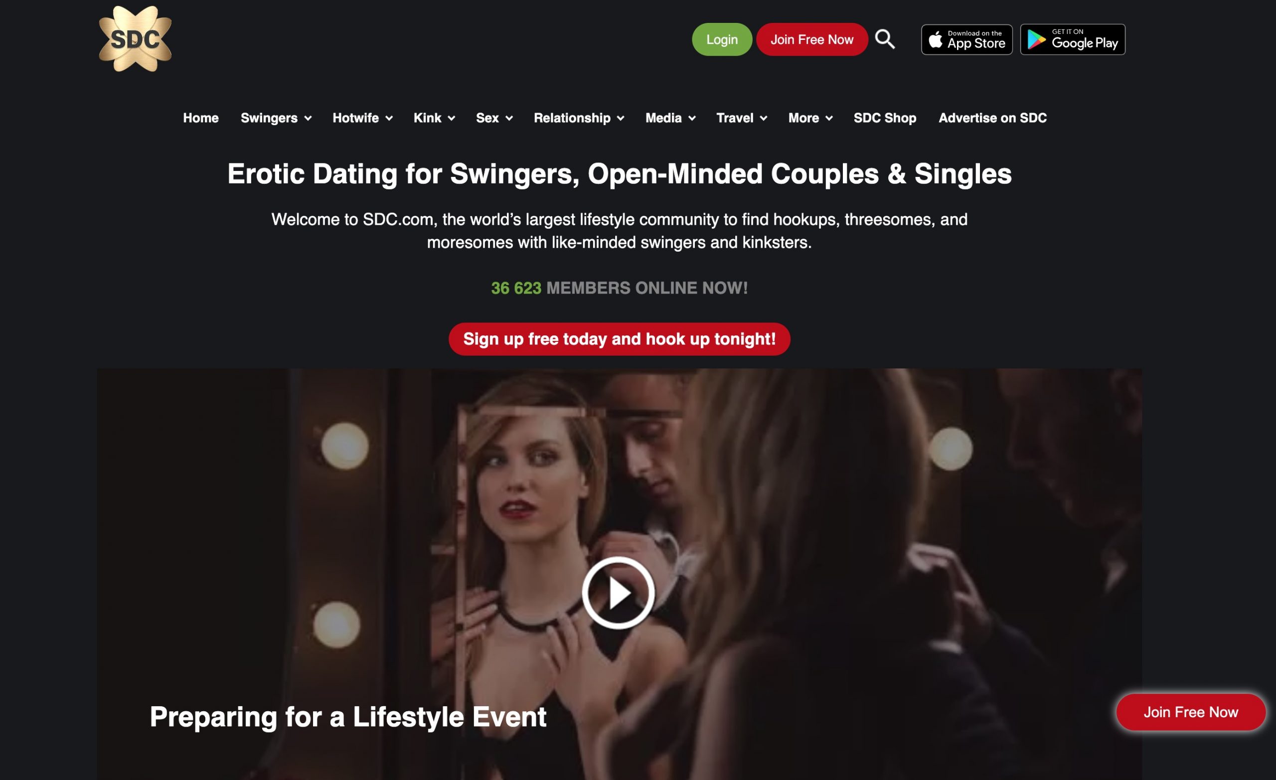 Swingers Date Club main page