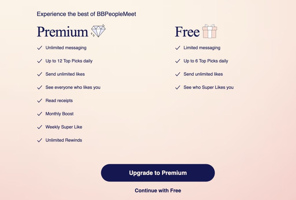 BBPeopleMeet upgrade account